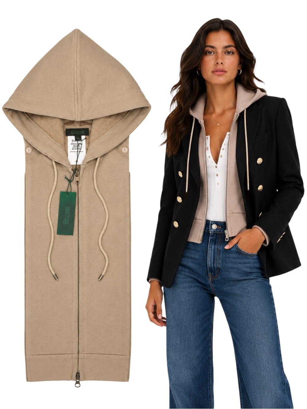 BRUNNE Dickey Insert Compatible with VERONICA BEARD Blazers (Beige) Sz 00-14